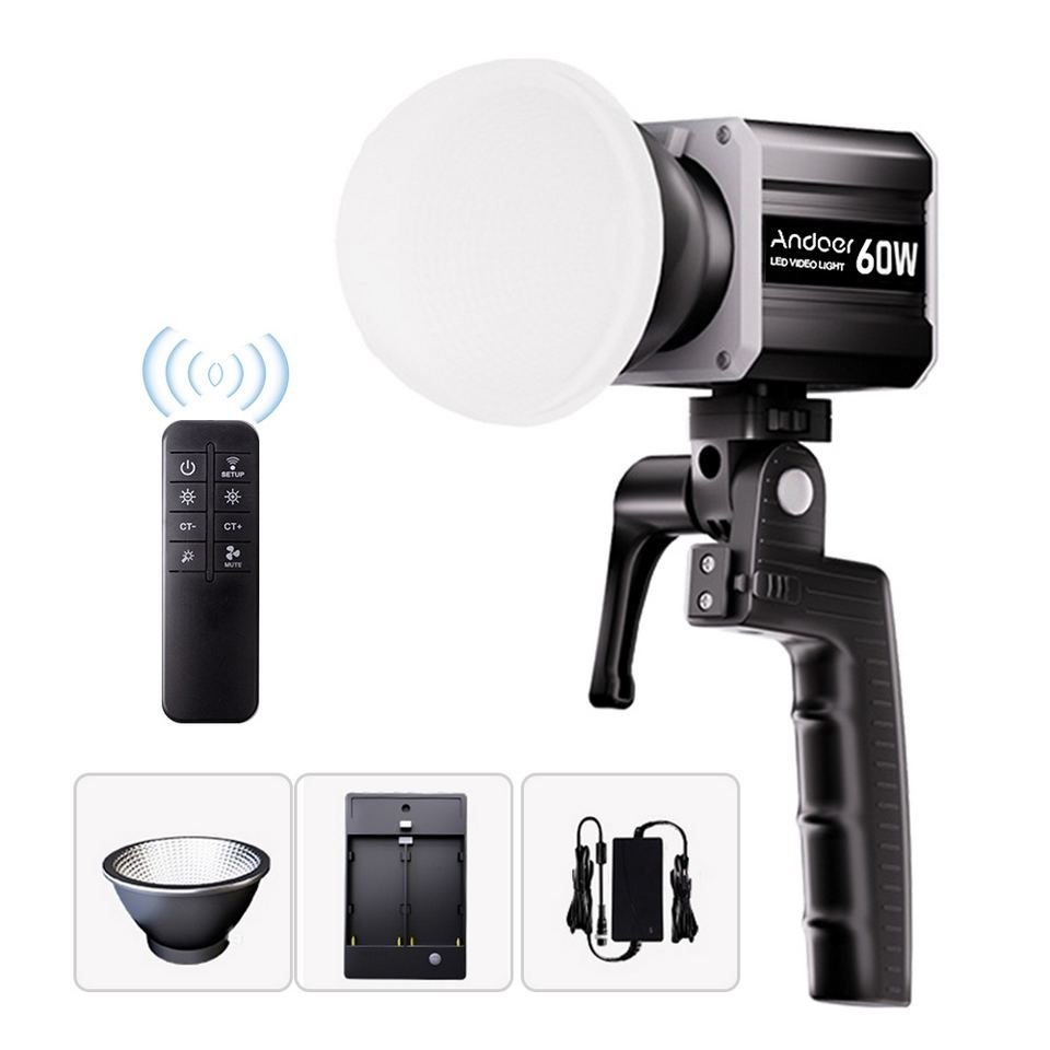 Iluminador Andoer 60W COB Tri‑Color LED Video Light
